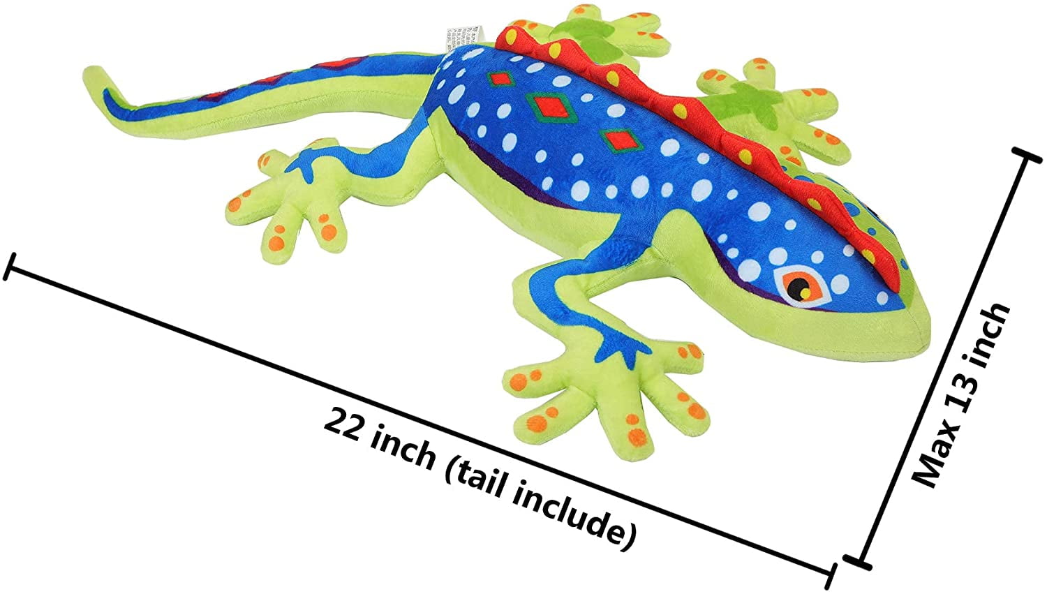 Realistic Lizard Stuffed Animal, Soft Lizard Plush Toy with Spots, Colorful Gecko Stuffed Animal, Durable Gecko Plush Reptilian Toy, Huggable Gift for ...