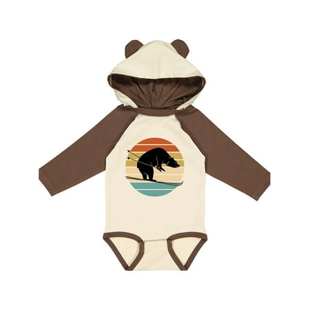 

Inktastic Skiing Bear Retro Sunset Gift Baby Boy or Baby Girl Long Sleeve Bodysuit