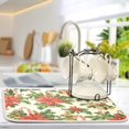 thumbnail image 5 of Yayeee Dish Drying Mat for Kitchen Counter 18"x24" Microfiber Absorbent Pad, Retro Christmas Holly, 5 of 7