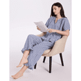 thumbnail image 3 of Womens 2 Piece Gingham Pajamas Sets Plaid Puff Sleeve Babydoll Shirt Ruffle Pants Y2K Pjs Lounge Set, 3 of 7