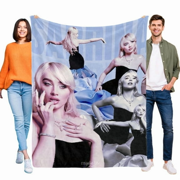 40"X50" Sabrina Carpenter Music Blanket Soft Throw Blanket Micro Fleece Fuzzy Blankets Thin Bed Couch Decor Adult Nap Bedroom Car All Season Birthday Gifts