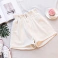 thumbnail image 2 of Hurxie Women's Paper Bag Waist Button Roll Up Hem Denim Shorts with Pockets White,XL, 2 of 5