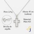 thumbnail image 2 of Collar De Silueta De Cruz Con Zirconias, Unisex De Plata 925, 2 of 5