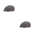 thumbnail image 4 of Maytalsory Cotton Polyester Men Flat Cap Reusable Stylish Fashionable Solid Color Adjustable Breathable Gentleman Hat Berets Gift Light Grey 2Set, 4 of 6