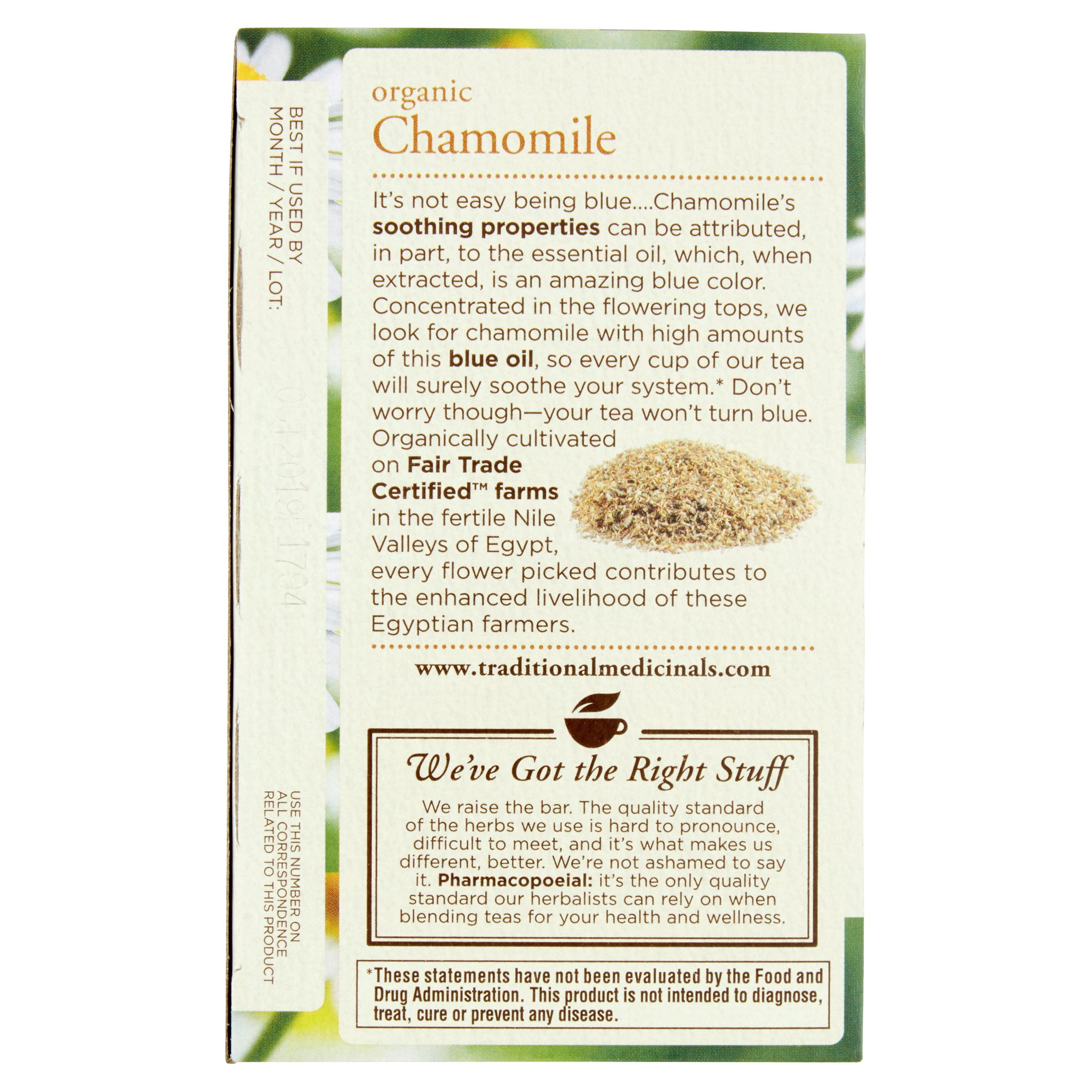 Traditional Medicinals Organic Chamomile Wrapped Tea Bags, 16 count, .74 oz, 6 pack