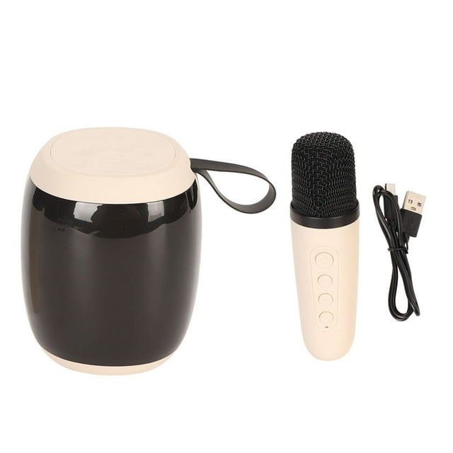 Micrófono Altavoz Bluetooth Luz RGB Mini máquina de Karaoke con un Solo micrófono para Fiesta en el hogar Blanco