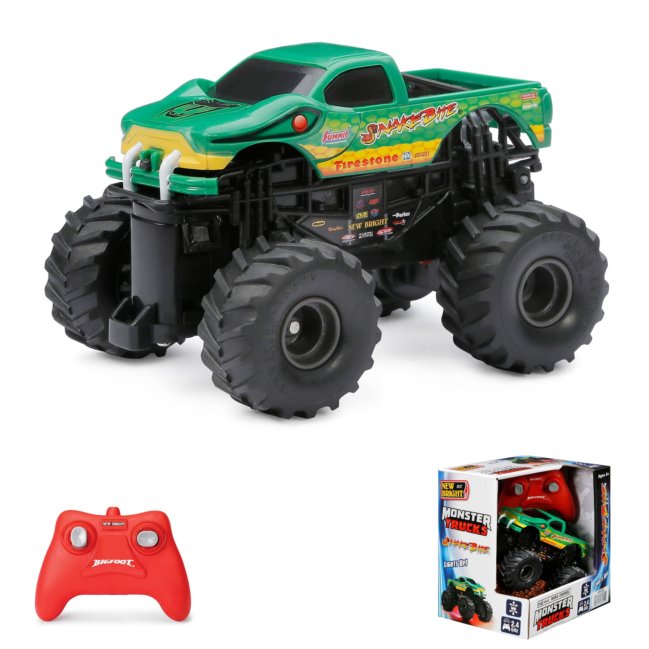 New Bright (1:43) Remote Control Bigfoot Red, White, Blue