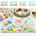 thumbnail image 2 of PEIBang Easter Placemats,Rabbit Egg Clover Pattern Polyester Holiday Table Decor,12x18 Inch, 2 of 6