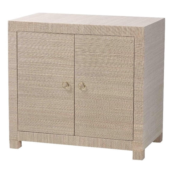 bali & pari Halen Natural Grasscloth Storage Cabinet Two-Door Console Storage