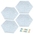 thumbnail image 1 of Unique Bargains Carreaux de Tableau d'Affichage en Feutre Autocollants Hexagonaux, Gris 4 Pack, 1 of 5