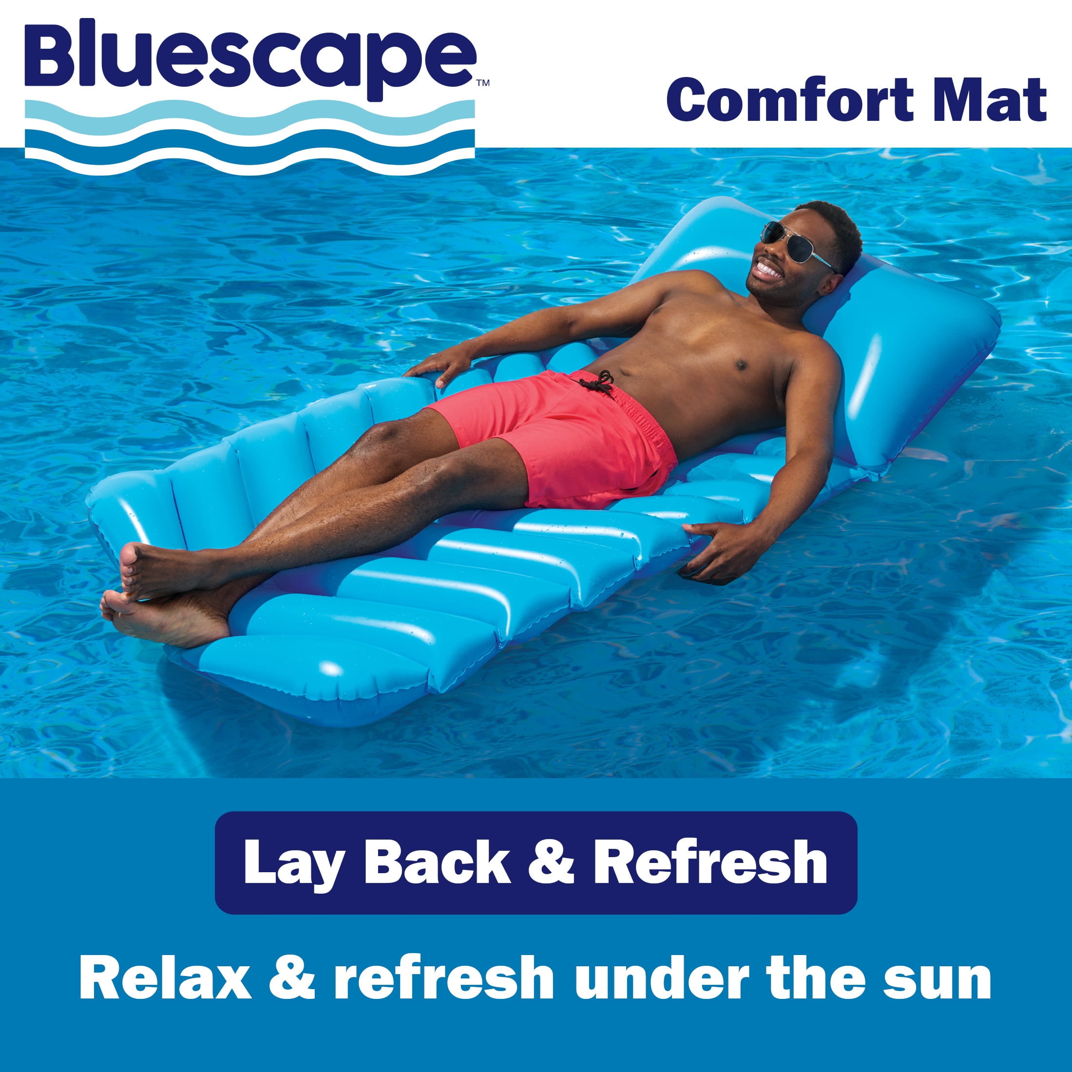 (2 pack) Bluescape Blue Dream Air Mat, Inflatable Pool Float, Age 14 & up, Unisex