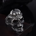 thumbnail image 4 of Anillo de acero de titanio con diseño de calavera de hip hop personalizado avanzado para hombres y mujeres, joyería de Halloween, 4 of 4