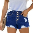 thumbnail image 5 of FUNUONY Jean Shorts Womens Womens Jean Shorts Baggy Jeans for Woman Denim Shorts Women Summer 2025 Trendy Women's Ripped Pocket Jeans with Rolled Edge Casual Shorts Blue Xl, 5 of 5