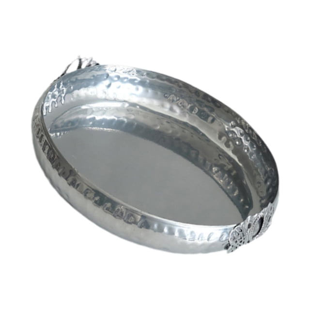 Bandeja de frutas, plato de comida, plato de postre y dulces, bandeja multiusos para servir, plato de fruta, bandeja para dulces, aperitivos, fiestas, argent 35cmx8cm