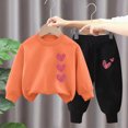 thumbnail image 2 of TOWED22 Toddler Baby Girl Clothes Toddler Outfit Cute Graphic Sweatshirt Tops + Pants Set Fall Winter Clothing for Girls Size:1-2 Y,Color:D, 2 of 4