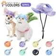 Dog Bucket Hats Dog Round Cap with Ear Hole Adjustable Outdoor Travel