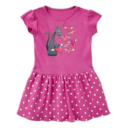 

Inktastic Cat Versus Valentine’s Day Hearts with Wings Gift Toddler Girl Dress