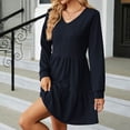 thumbnail image 6 of Sngxgn Womens Spring Summer Deep V Neck Elegant Bow tie Mini Dress(Black,M), 6 of 6