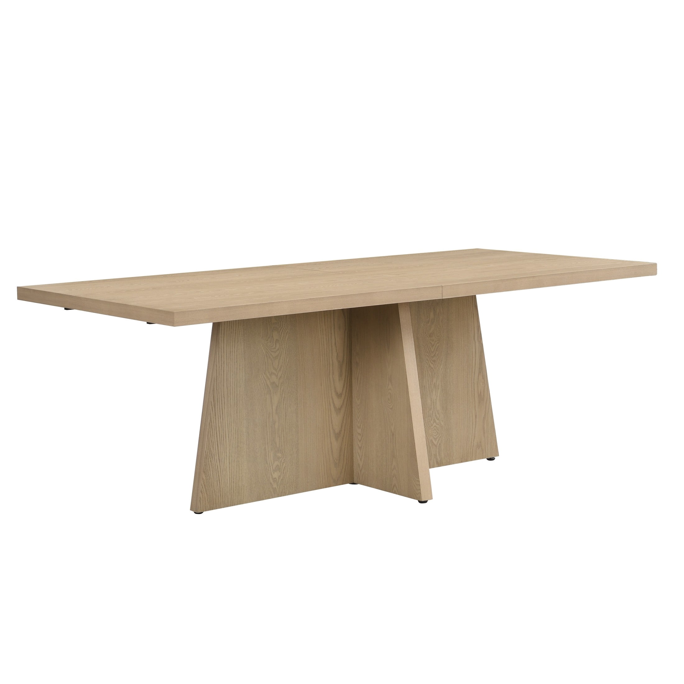 Christopher Knight Home 84" Modern Rectangular Dining Table with Trapezoid Base, Seats 6, Light Ash
