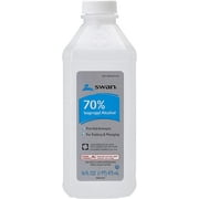 Swan 70% Isopropyl Alcohol First Aid Antiseptic, 16 Fl Oz (Pack of 12)