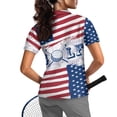thumbnail image 2 of Whosucclay Daily Casual Polo Shirts, American Flag Golf Pattern Moisture Wicking V Neck Quarter Zip Women V Neck Golf Shirts for Outdoor Shopping Tennis Size X-Large, 2 of 10