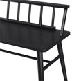 thumbnail image 5 of Pemberly Row Modern 47" Low Back Solid Wood Spindle Bench in Black, 5 of 6