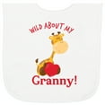 thumbnail image 2 of Inktastic Wild About My Granny Baby Terry Cloth Bib, 2 of 3