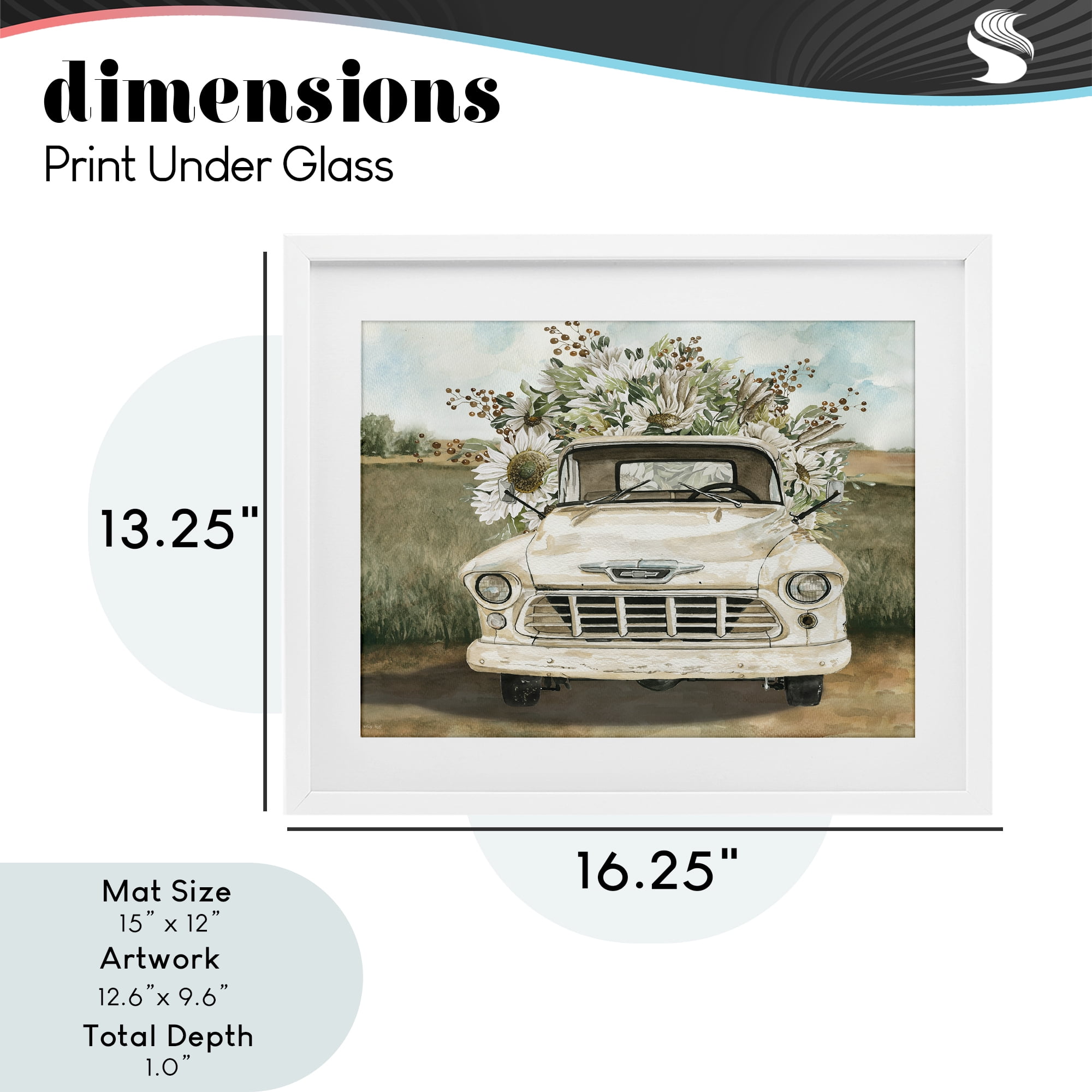 Stupell Industries Retro Country Flowers Delivery White Framed Print Under Glass, design by Cindy Jacobs