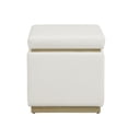 thumbnail image 6 of Linon Elta Square Storage Ottoman, White Faux Leather, 6 of 10