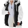 thumbnail image 4 of VISALY Womens Zip Up Hoodies Sweater Jacket Wool Color Long Sleeve Sweatershirt Hooded Pullover Warm Wool Plush Coat Zipper Top Casual Sweaters Fleece Hoodies Winter Sweaters Black L, 4 of 4