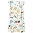 thumbnail image 3 of WOYY Girls Cartoon Animal Print Flutter Sleeve Dress Summer Casual Cute Dress, Sizes 3-10, 3 of 3