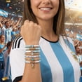 thumbnail image 4 of Poasrelax Argentina 7-Pack Soccer Fan Bracelets Set, 4 of 5