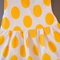 thumbnail image 4 of B91xZ Filles Volants Manches Swing Robe Sans Manches Couleur Bloc Casual Robe, Jaune 2-3 Ans, 4 of 5