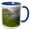 Blue/White, variant on 3drose, the West Coast at Nordradalur. Denmark, Faroe Islands, 11oz Two-tone Red Mug