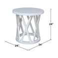 thumbnail image 2 of International Concepts Round Ceylon Solid Wood End Table White, 2 of 7