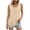 Khaki, variant on Timegard Womens Plus Size Tank Top Round Neck Pleated Casual Tunic Top Solid Color Comfy Sleeveless