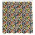 thumbnail image 3 of Geometric Shower Curtain, Tangled Design of Colorful Triangular Shapes Grunge Effect Contemporary Artwork, Fabric Bathroom Set with Hooks, 69W X 75L Inches Long, Multicolor, by Ambesonne, 3 of 3