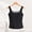 Black, variant on Women's Square Neck Vertical Seam Ribbed Tank Top, Built-In Padded Wide Strap Slim Fit Sleeveless Vest for All-Season Layering Daily & Light Workout Outfits (Gray,S)