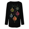 thumbnail image 5 of Mifsaly Merry Christmas Sweatshirts Women Oversized Raglan Long Sleeve Crewneck Pullover Tops Xmas Printed Holiday Shirts Breathable Festival Party T-Shirts 2025, 5 of 5
