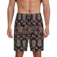 thumbnail image 1 of Fotbe Retro Floral Pantalones Cortos de Pijama para Hombre, Ropa de Dormir, Pantalones de Pijama Cortos para Hombre-3X-Large, 1 of 6