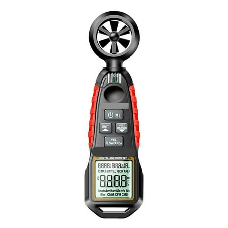 Anemometer Wind Speed, Airflow, CFM, Humidity, Temp, 6 Units, Backlight, for HVAC