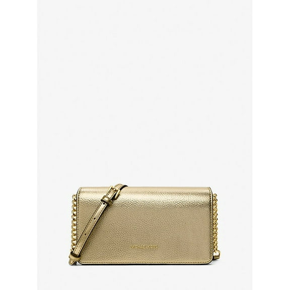 Michael Kors Outlet Jet Set Travel Medium Metallic Crossbody Bag - Pale Gold