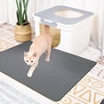 thumbnail image 4 of Cat Litter Mat Large Silicone 28x20 Inch Waterproof Non Slip Washable Litter Trapper Rug for Under Litter Box Gray or Black, 4 of 6