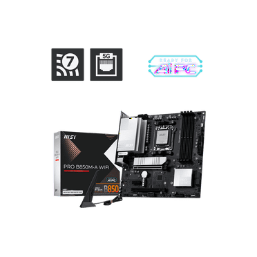 MSI Pro B850M-A WIFI Gaming Desktop Motherboard - AMD B850 Chipset - Socket AM5 - Micro ATX (prob850mawifi)