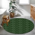 thumbnail image 3 of Round Area Rug 3 Ft, Dark Green Gold Floral Washable Non-Slip Circle Carpet for Living Room/Bedroom, Modern Abstract Art Spring Flowers Low-Profile Small Floor Mats Collection Rugs for Indoor, 3 of 8