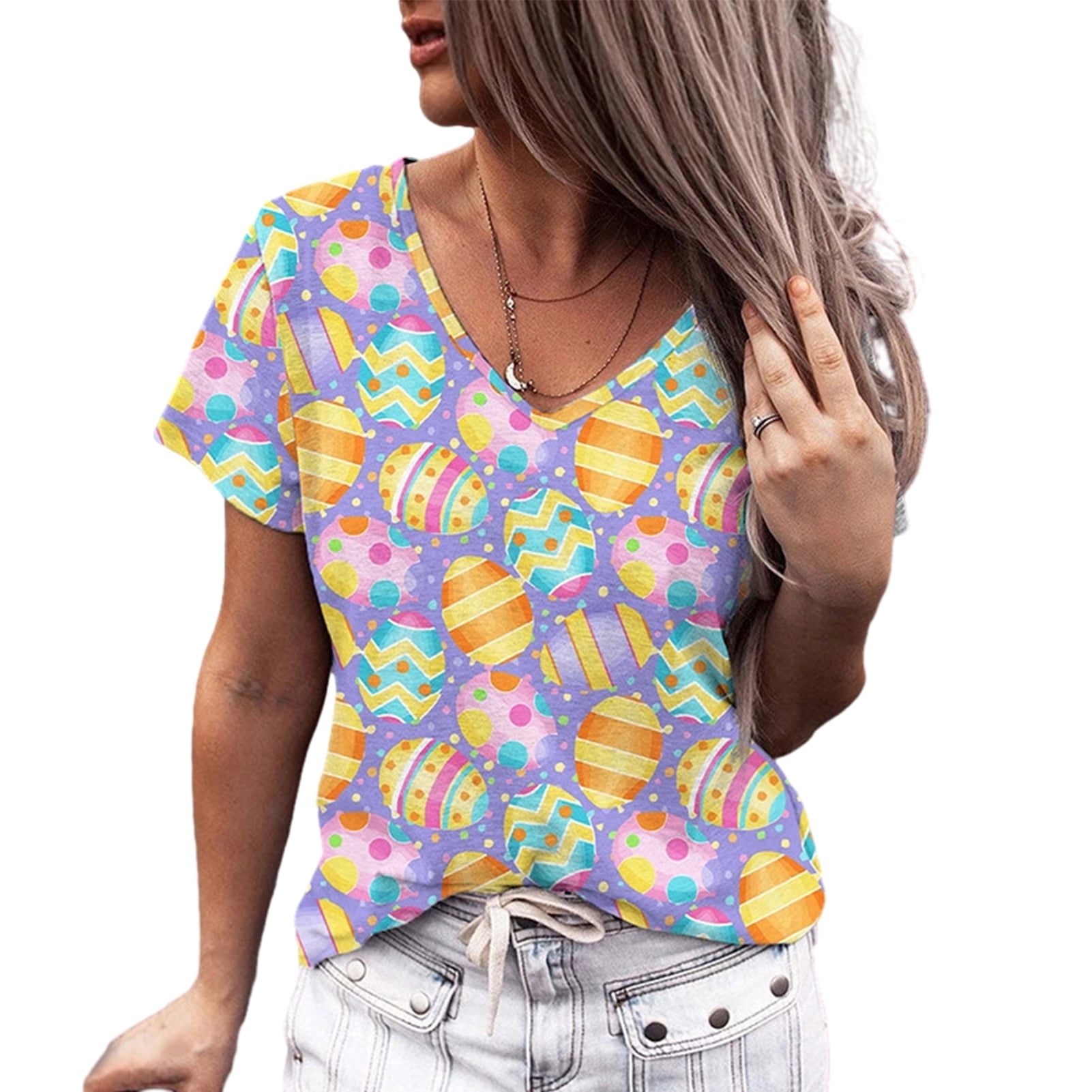 ZheElen Lightweight T-shirt For Women Stretchable Jersey Cotton