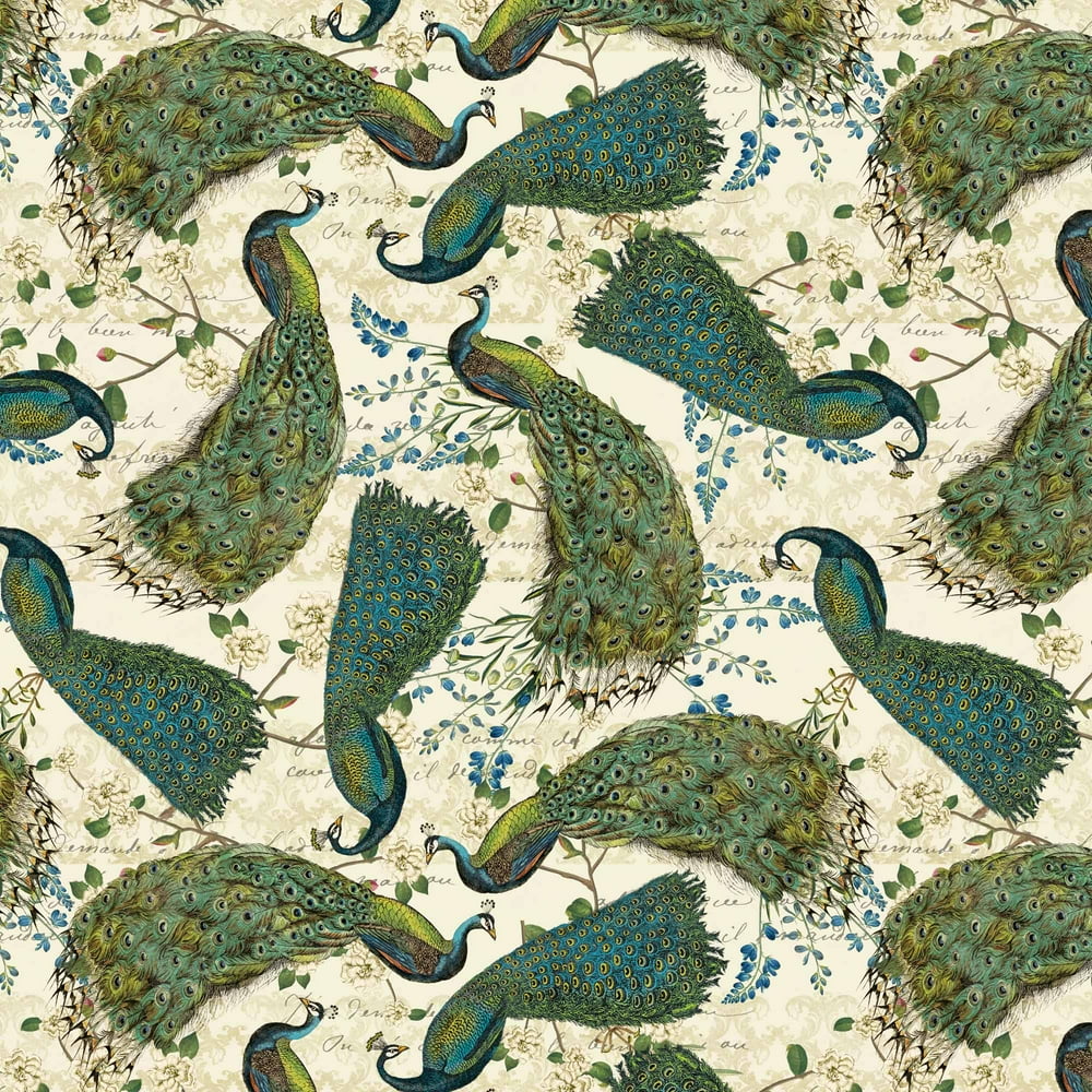 David Textiles Peacock Arbor Cotton 1Yard Fabric Cut