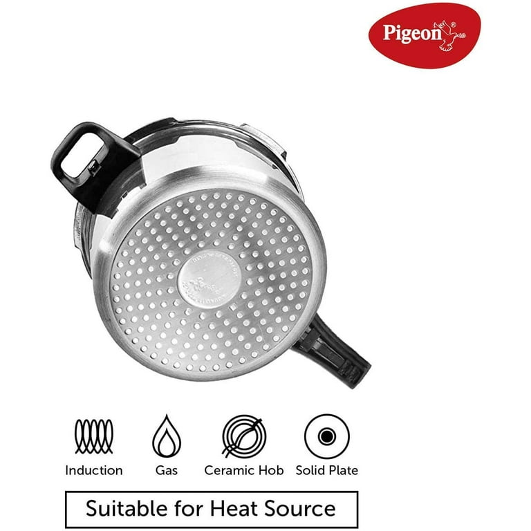 Pigeon Pressure Cooker 3 Quart Inox Stainless Steel Outer Lid Induction  Base Cook Delicious Food in Less Time 3 Liter 