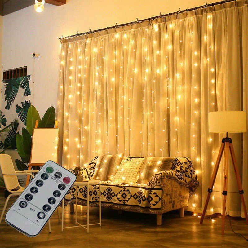 600/300LED Curtain Fairy Hanging String Lights Wedding Bedroom Home Decor USA! 