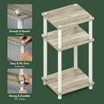 thumbnail image 4 of Furinno TURN-N-TUBE 3-Tier End Table Night Stand in Light Oak, 4 of 8